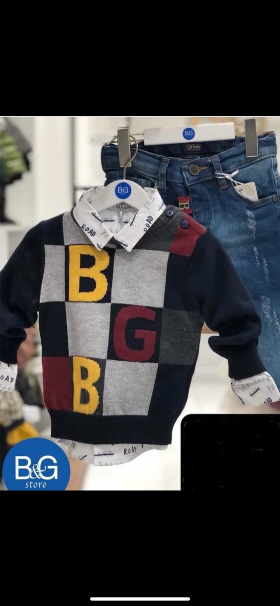 B&G store Renkli Erkek Çocuk Örgü Kazak - Görsel 2