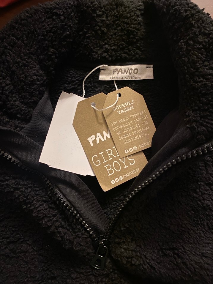 Panço marka kanguru cepli siyah peluş sweatshirt.. - Görsel 4