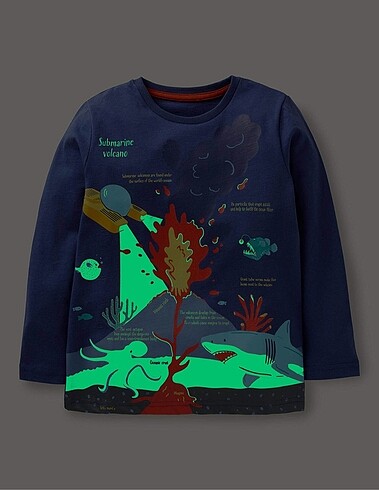 Mini boden gece parlayan t shirt