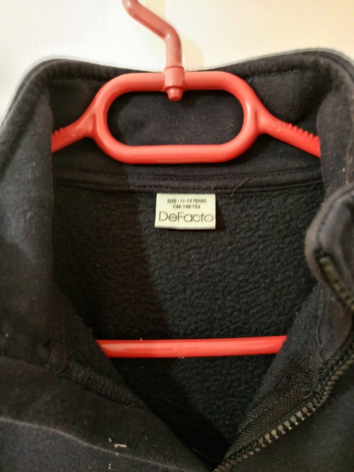 Erkek  çocuk Siyah Fermuarlı Sweatshirt - Görsel 3