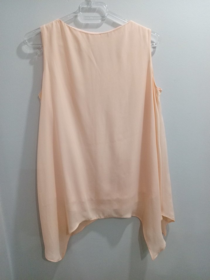 Bej Drapeli Kolsuz Mini Bluz - Görsel 3