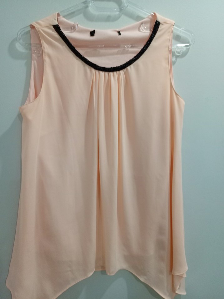 Bej Drapeli Kolsuz Mini Bluz - Görsel 2