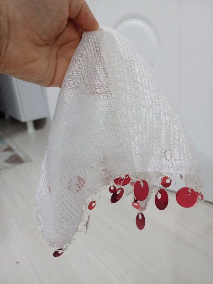 Renkli Dantel Detaylı Mor halay mendilleir - Görsel 4