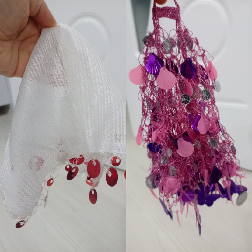 Renkli Dantel Detaylı Mor halay mendilleir - Görsel 3