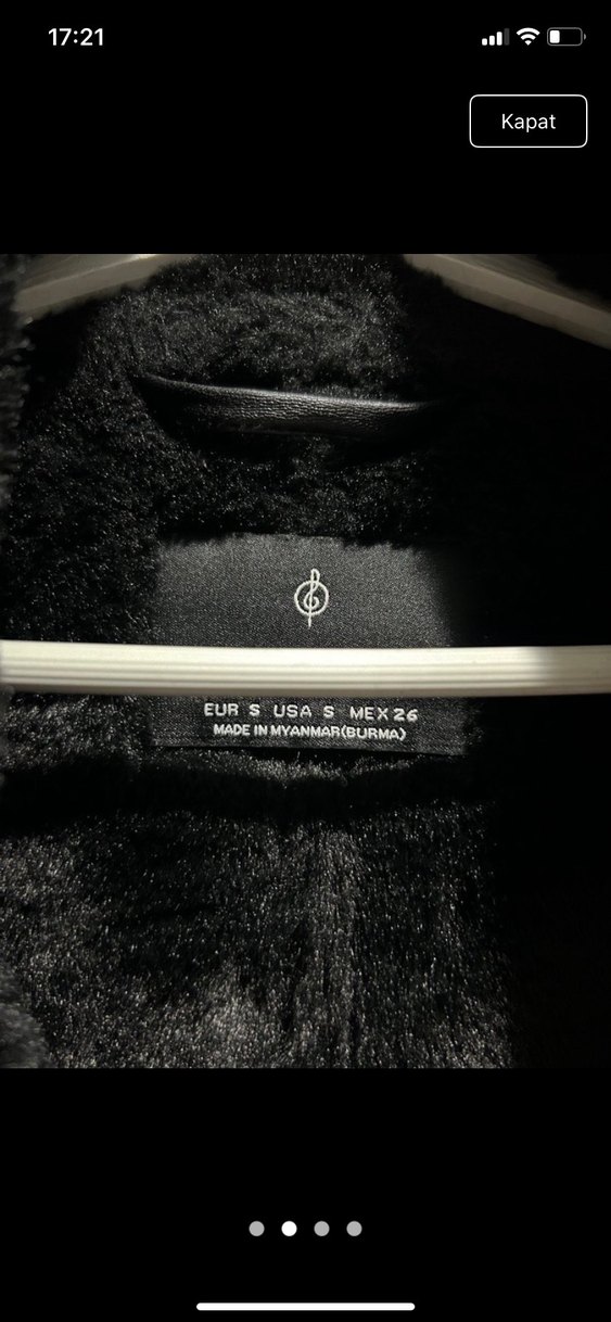 Siyah Kürklü Deri Kadın Ceket - Görsel 3