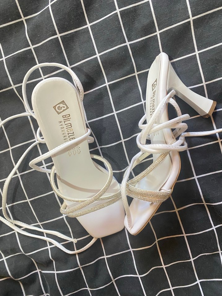 Beyaz  Stiletto Kadın Ayakkabı - Görsel 3