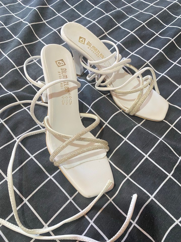 Beyaz  Stiletto Kadın Ayakkabı - Görsel 2