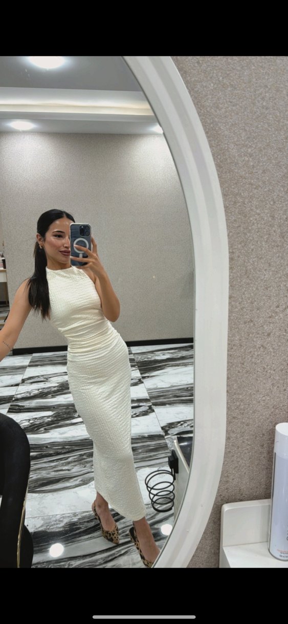 Beyaz Uzun Elbise - Görsel 2