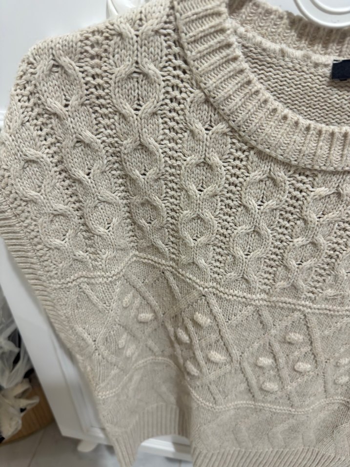 Bej Örgü Kadın Kazak - Görsel 3