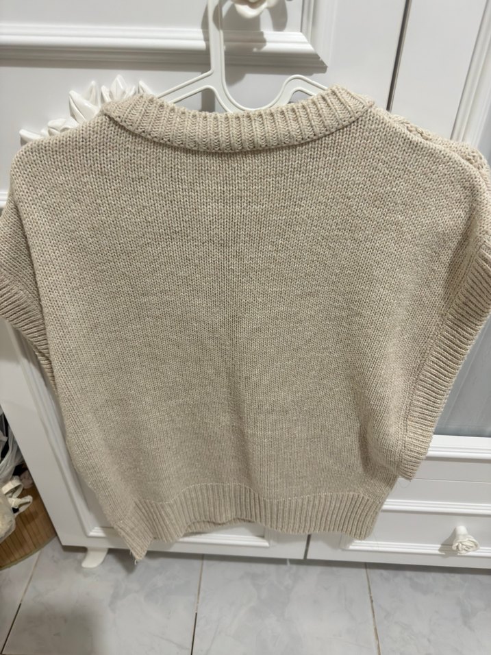 Bej Örgü Kadın Kazak - Görsel 4