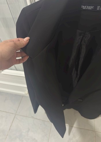 Kadın Siyah Uzun Kollu Düğmeli Blazer - Görsel 2