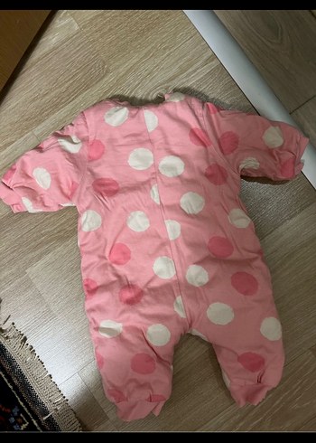 Pembe Puantiyeli Bebek Tulumu Fermuarlı - Görsel 2