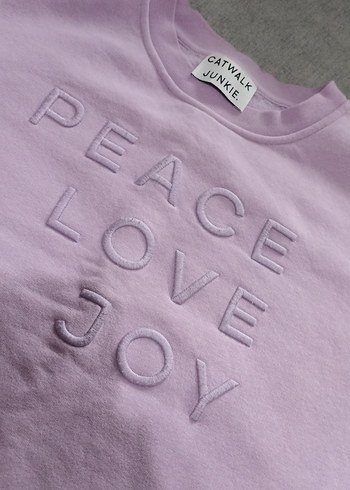 Kadın Mor Pamuklu Sweatshirt - Görsel 3