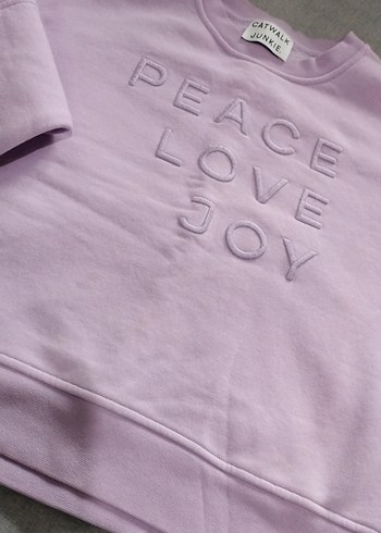 Kadın Mor Pamuklu Sweatshirt - Görsel 2