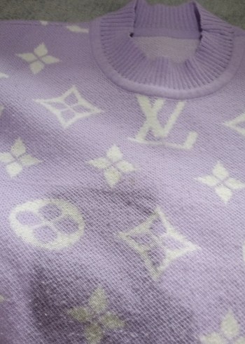 Mor Örgü Sweatshirt ve Bol Pantolon - Görsel 3