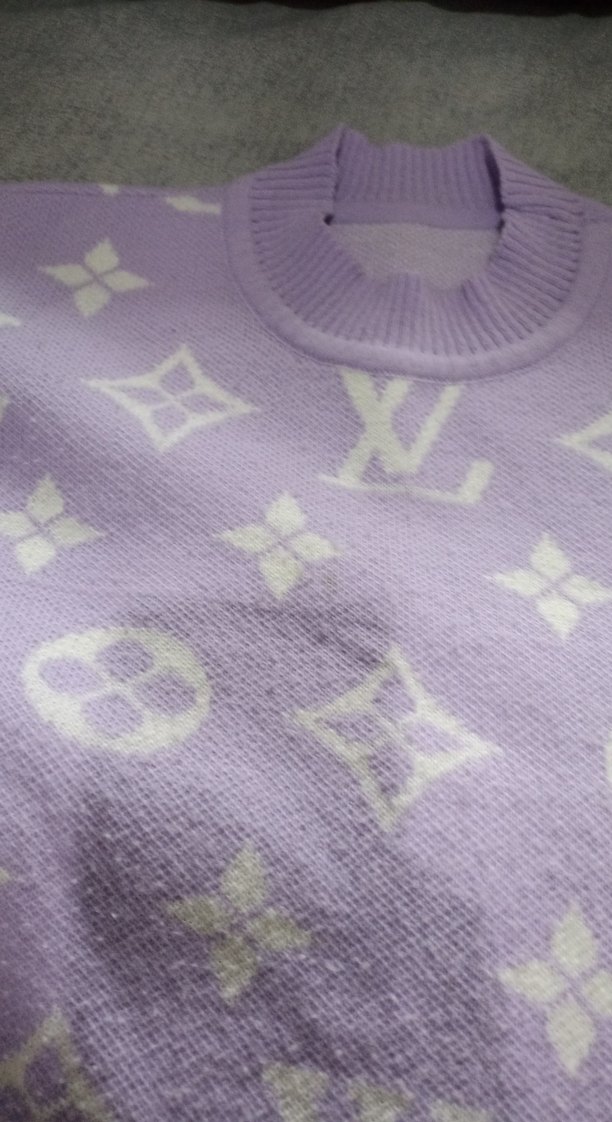 Mor Örgü Sweatshirt ve Bol Pantolon - Görsel 3