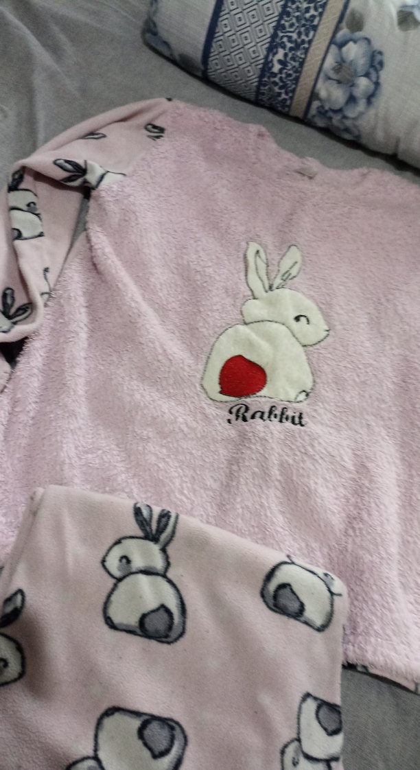 Pembe Tavşan Baskılı Kadın Kısa Pijama Takımı - Görsel 2