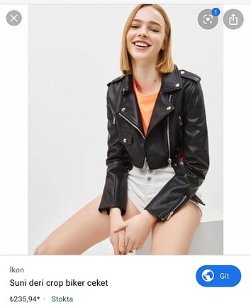 Bershka biker deri ceket