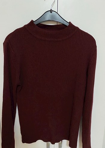 LC Waikiki Bordo Boğazlı Triko Kadın Kazak