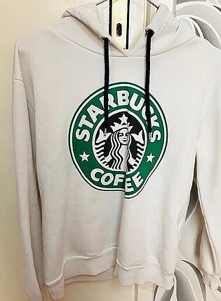 Starbucks baskılı kalın sweatshirt