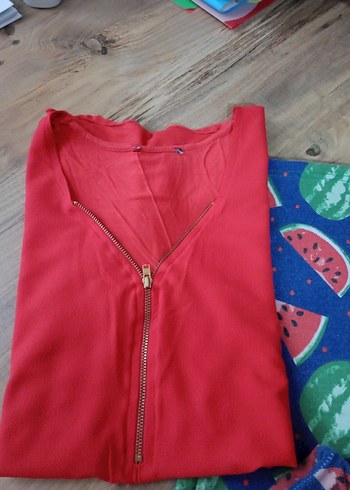 s Beden kırmızı Renk Kırmızı Üst ve Desenli Pijama Takımı