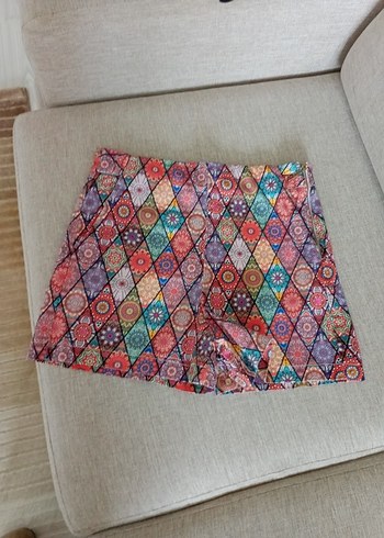 BebePlus Renkli Payetli Bohem Mini Şort