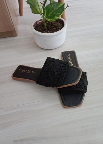 Siyah Nakışlı Bohem Kadın Terlik - Görsel 4