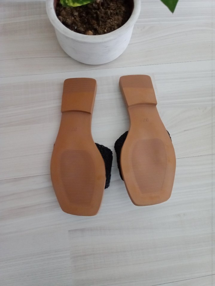 Siyah Nakışlı Bohem Kadın Terlik - Görsel 5