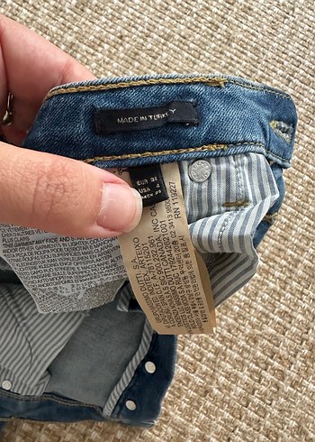Massimo Dutti Massimo dutti orjinal Düğmeli Mavi Kadın Denim Pantolon