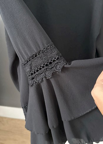 Kadın Siyah Gotik Uzun Kollu Bluz - Görsel 3