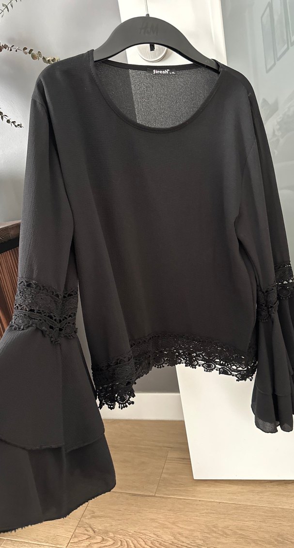 Kadın Siyah Gotik Uzun Kollu Bluz - Görsel 2