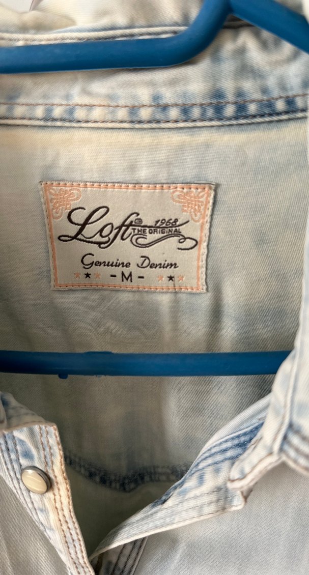 Düğmeli Beyaz Kot Gömlek - Görsel 2