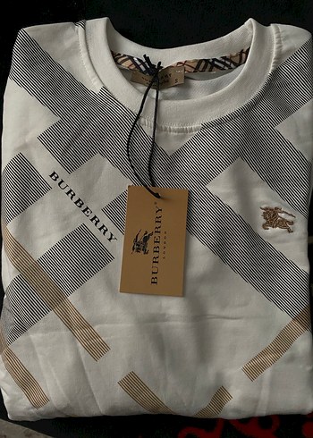 Burberry Erkek Beyaz Baskılı Sweatshirt