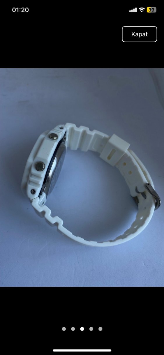 Beyaz Minimalist G-Shock Erkek Saat - Görsel 3