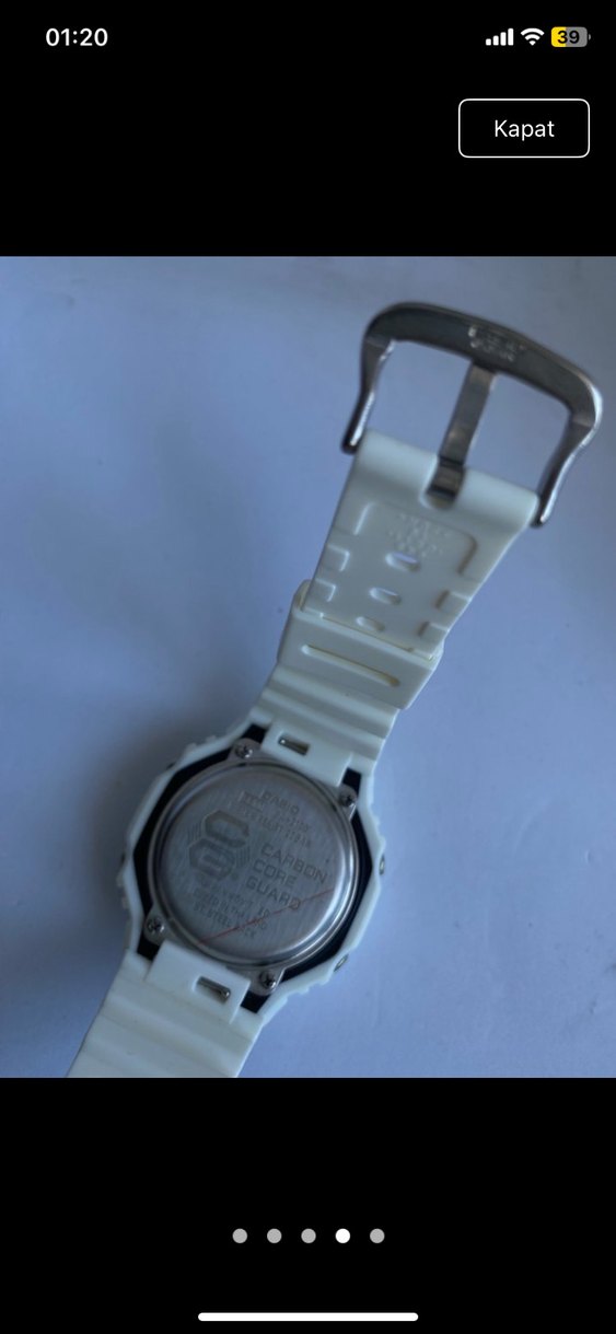 Beyaz Minimalist G-Shock Erkek Saat - Görsel 4