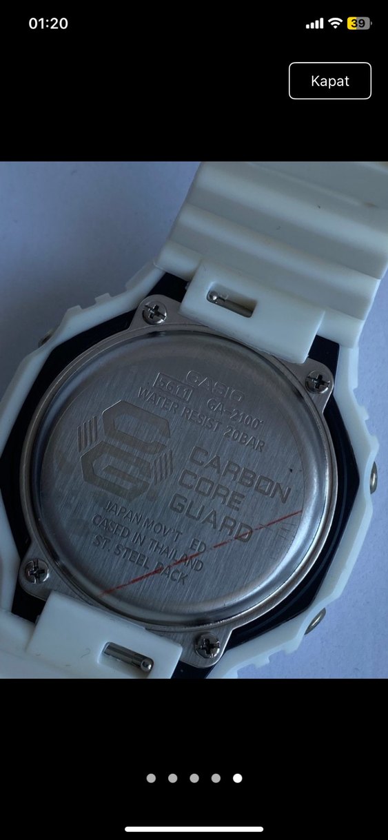 Beyaz Minimalist G-Shock Erkek Saat - Görsel 2