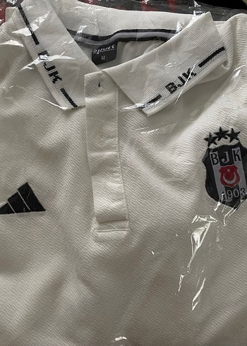 BJK Beyaz Pamuklu Polo Yaka Erkek Tişört - Görsel 4