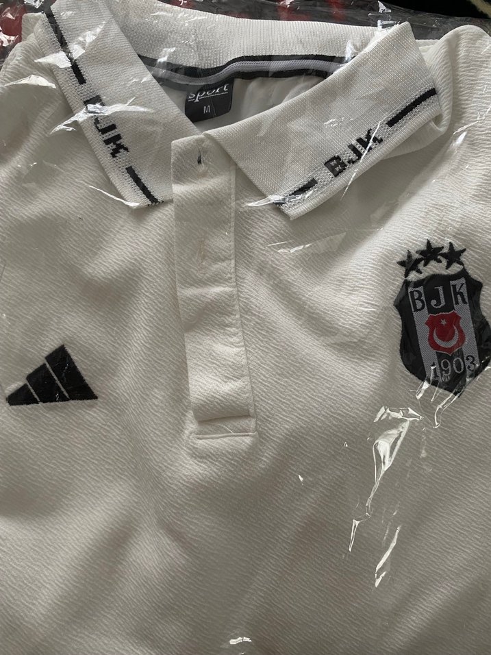 BJK Beyaz Pamuklu Polo Yaka Erkek Tişört - Görsel 4