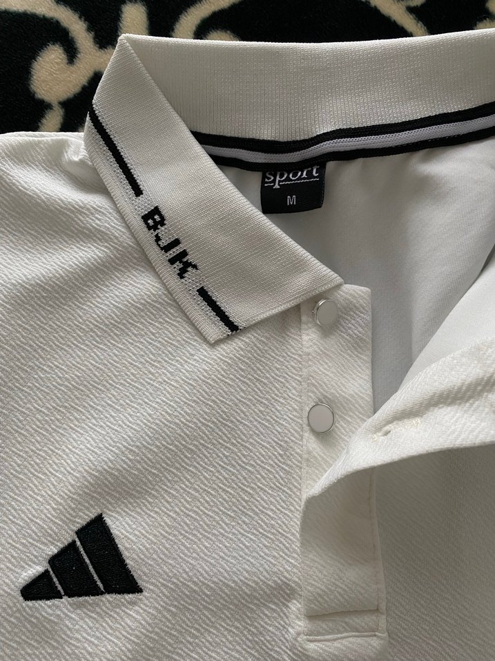 BJK Beyaz Pamuklu Polo Yaka Erkek Tişört - Görsel 3