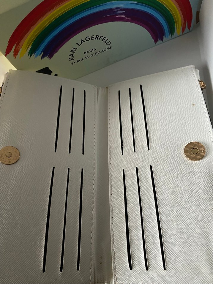 Beyaz Kadın Fermuarlı Deri Clutch Cüzdan - Görsel 3