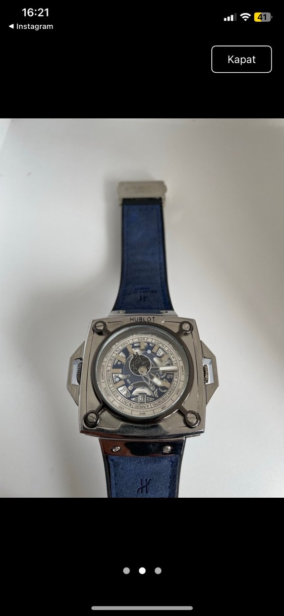 Hublot Mavi Sokak Stili Erkek Saati - Görsel 2