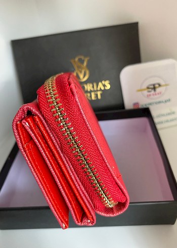 Victoria's Secret Kırmızı Deri Fermuarlı Cüzdan - Görsel 5