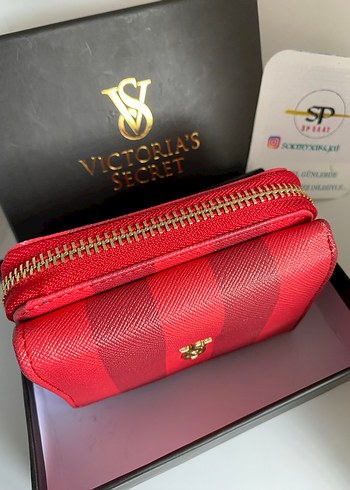 Victoria's Secret Kırmızı Deri Fermuarlı Cüzdan - Görsel 4