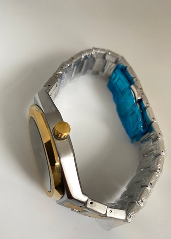 Altın ve Gümüş Renkli Modern Klasik Erkek Saati - Görsel 7