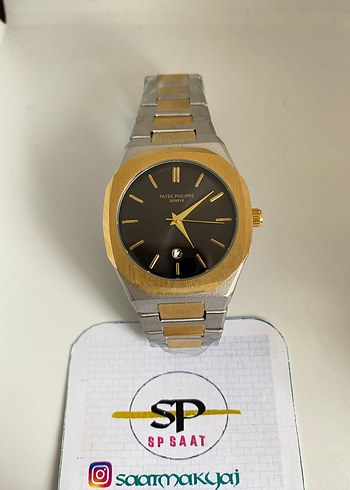 Altın ve Gümüş Renkli Modern Klasik Erkek Saati - Görsel 2