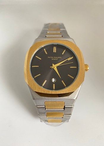 Altın ve Gümüş Renkli Modern Klasik Erkek Saati - Görsel 6