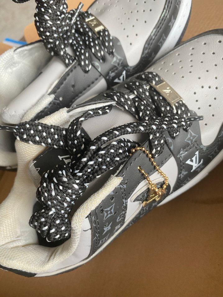 Gri Baskılı Louis Vuitton Platform Spor Ayakkabı - Görsel 4