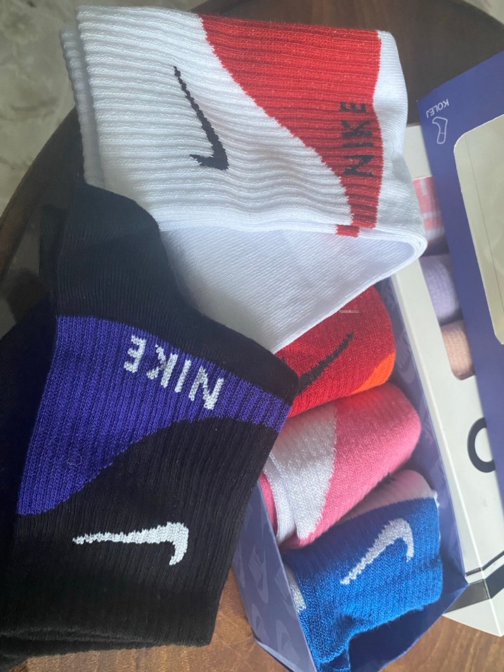 Renkli Nike Mini Atletik Çorap Seti - Görsel 3