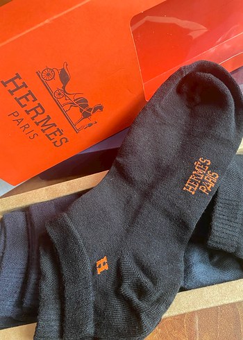 Hermès Paris Gri Erkek Çorap bambu - Görsel 2