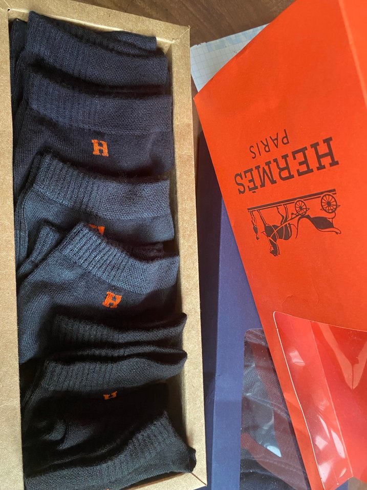 Hermès Paris Gri Erkek Çorap bambu - Görsel 3